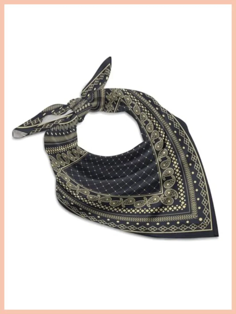 Vintage Square Scarf for Men Satin Bandana 25 Inch Retro Neckerchief Fashion